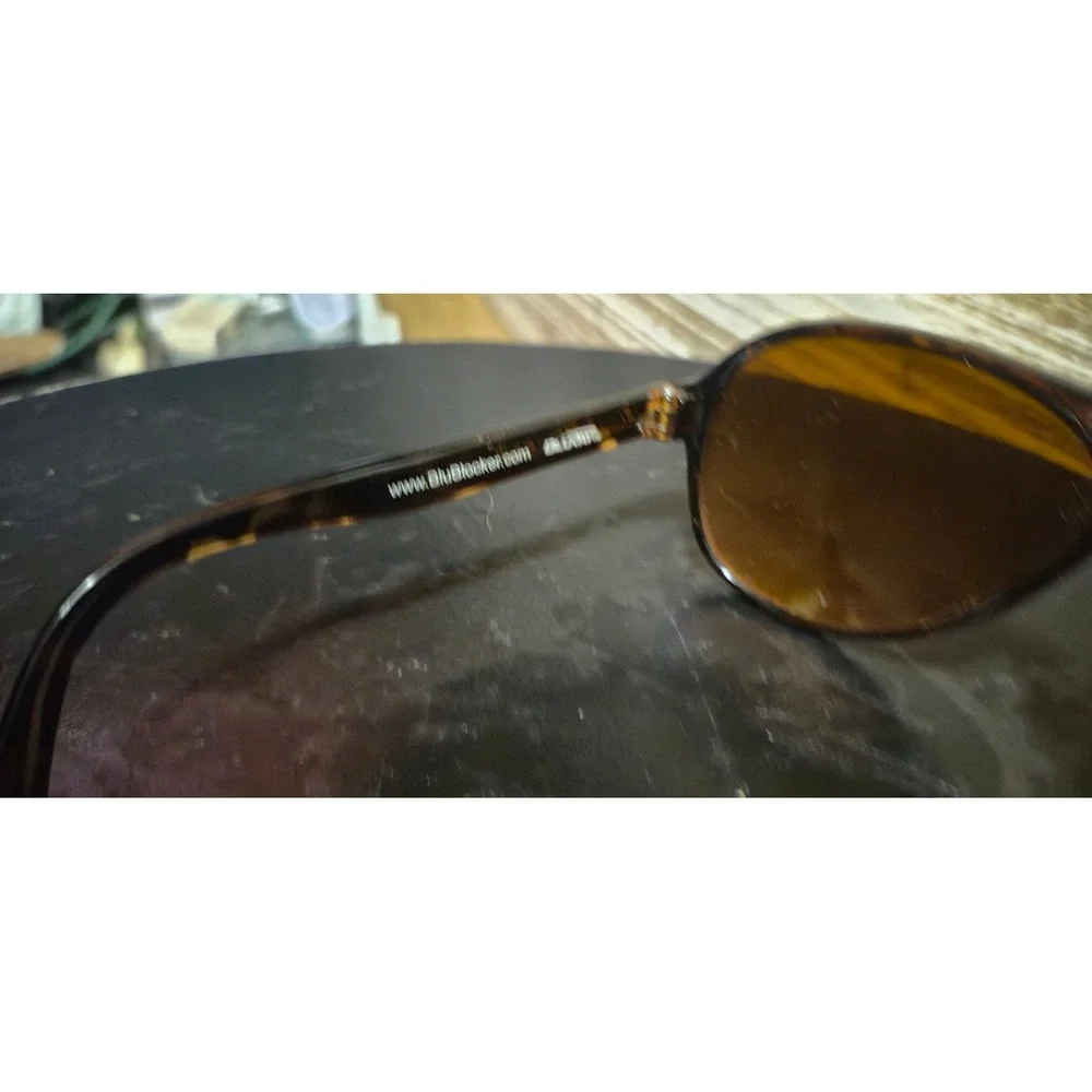 BluBlocker Aviator Sunglasses Tortoise Shell Frame Amber Lens Vintage Style 2725